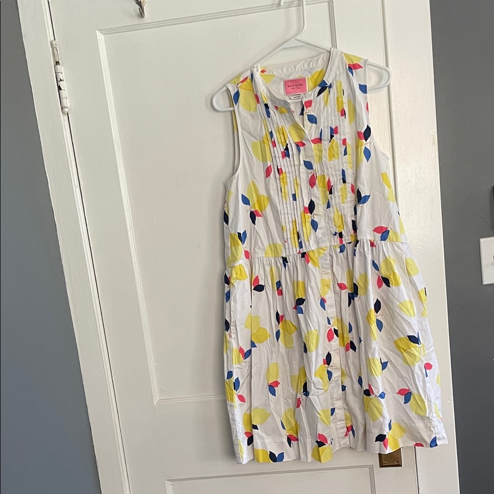 Kate Spade White Dress with Yellow and Blue Accents
